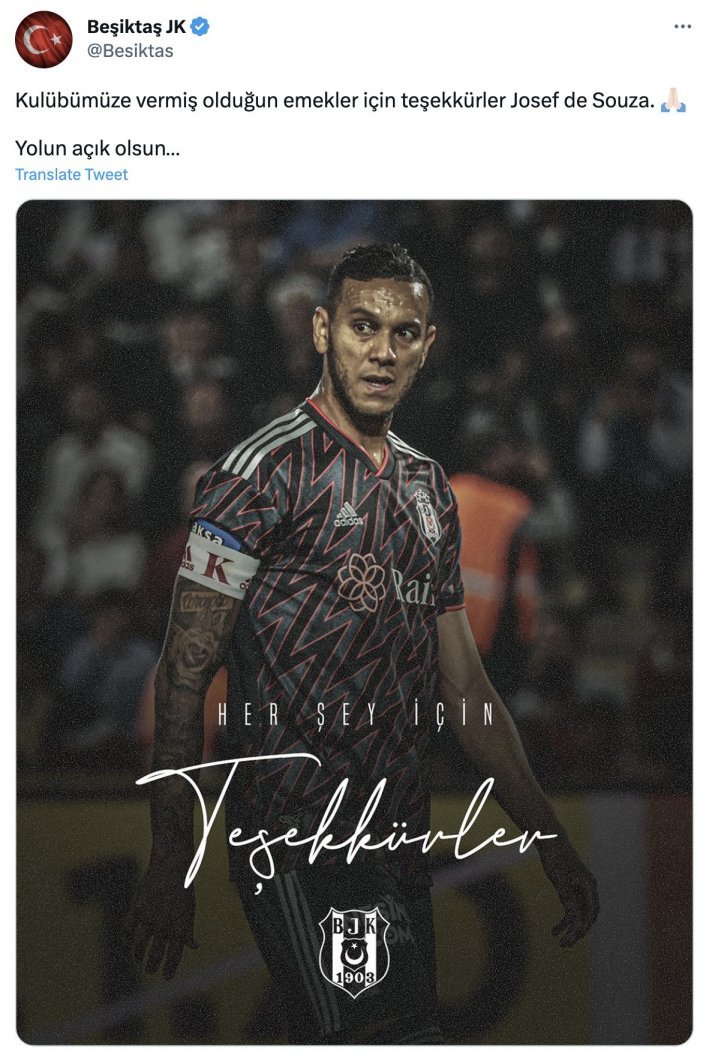 Beşiktaş, Josef de Souza'nın sözleşmesini feshetti