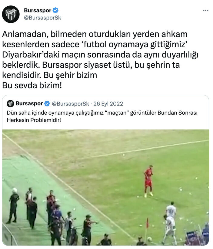 Bursaspor'dan Amedspor maçı anlatımı