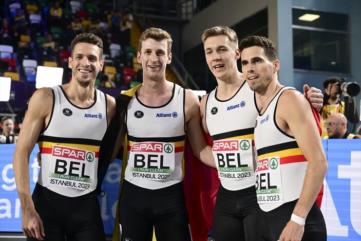 4x400 bayrak yarışında altın madalya Belçika'nın
