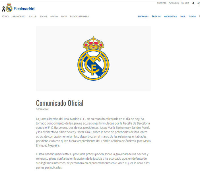 Real Madrid'den Barcelona'ya açılan soruşturma hakkında açıklama