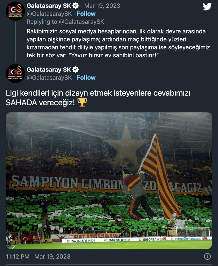 Hakem kararlarına tepki gösteren Galatasaray'dan Fenerbahçe'ye gönderme