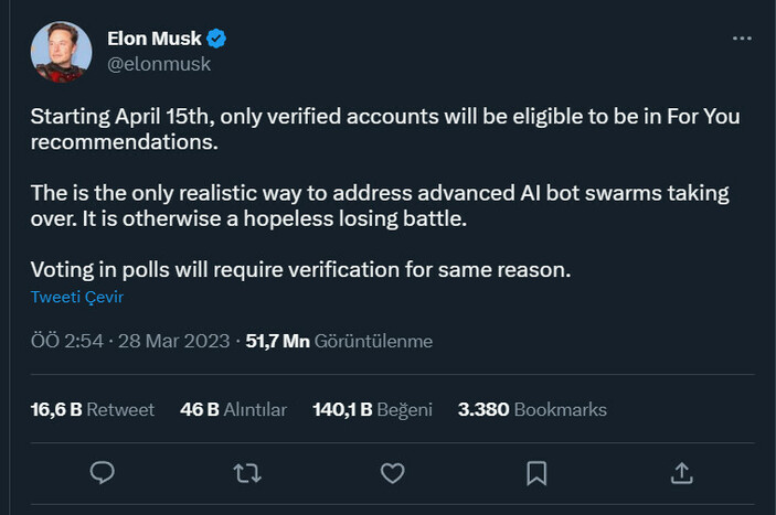 Elon Musk açıkladı!  Twitter anketlerinde yalnızca doğrulanmış hesaplar oy kullanabilecek