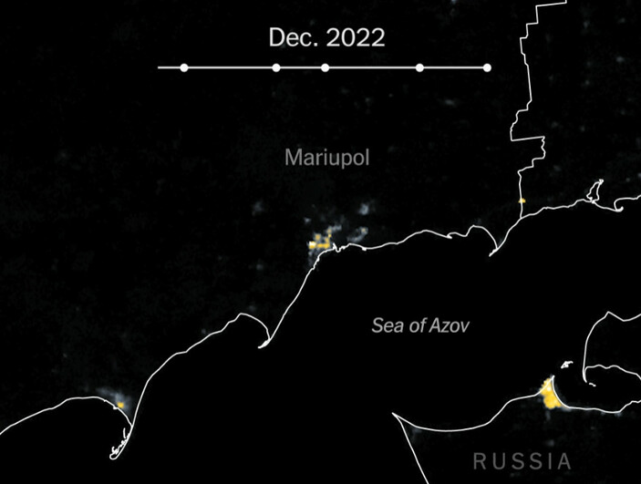 Uydular havadan görüntüledi!  Rusya, Ukrayna'yı karalığa gömdü